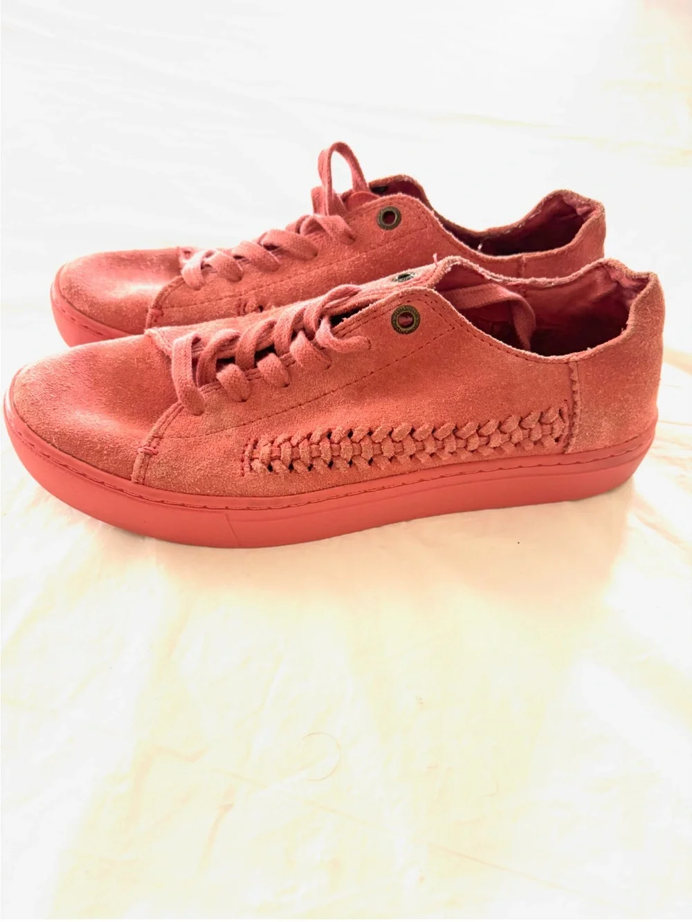 Toms Faded Rose Pink Lenox Suede Sneakers SZ 7.5 Worn